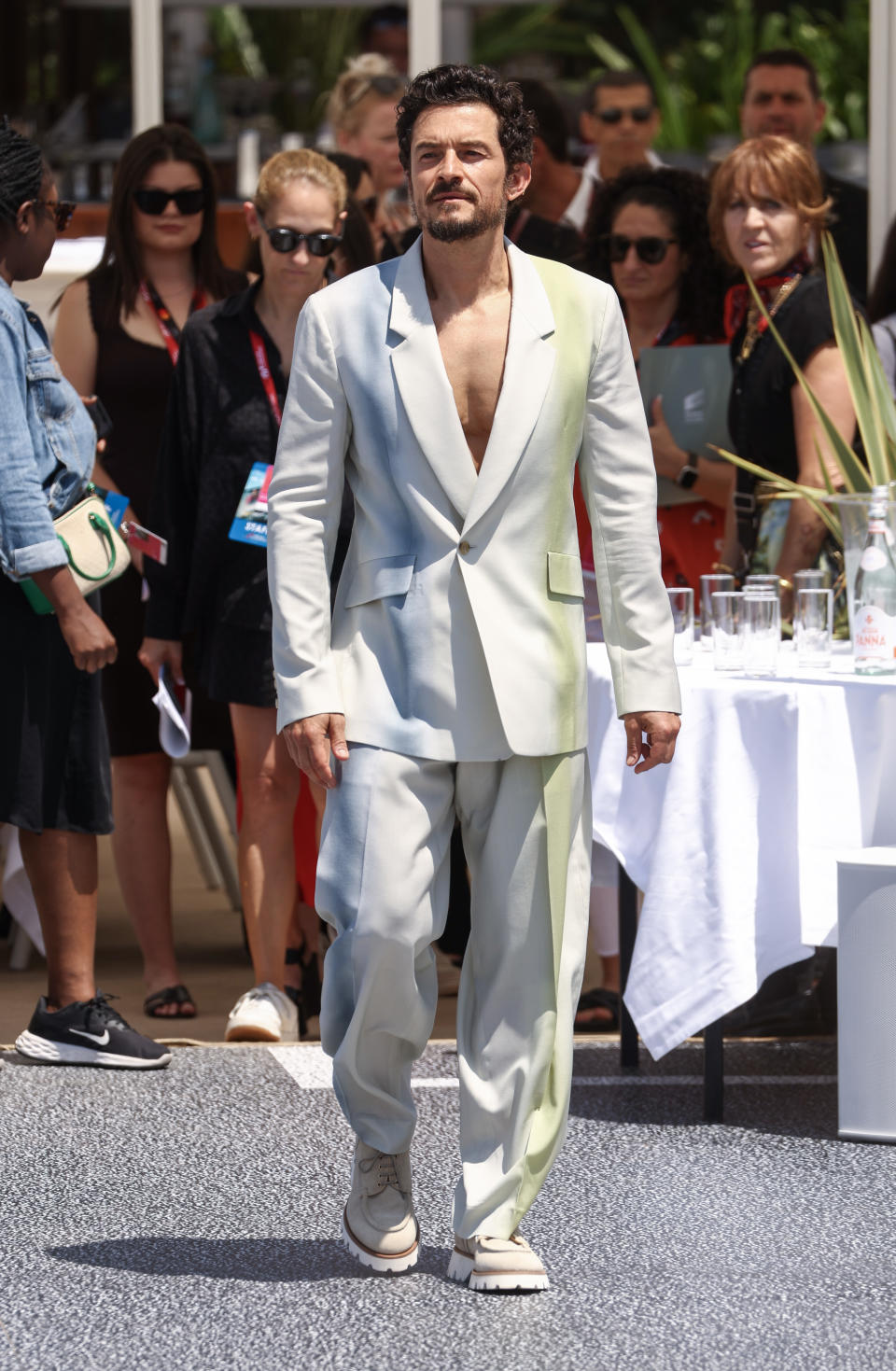 Orlando Bloom attends the "Gran Turismo" Photocall at the 76th annual Cannes film festival.