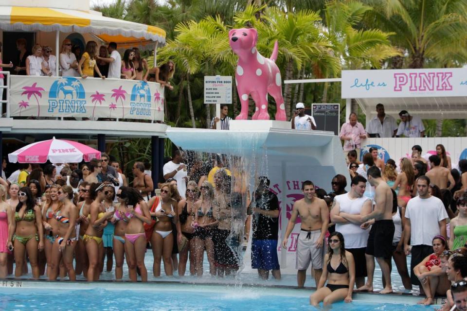 Spring break party at the Raleigh Hotel on Miami Beach sponsored by Victoria Secret in 2008.