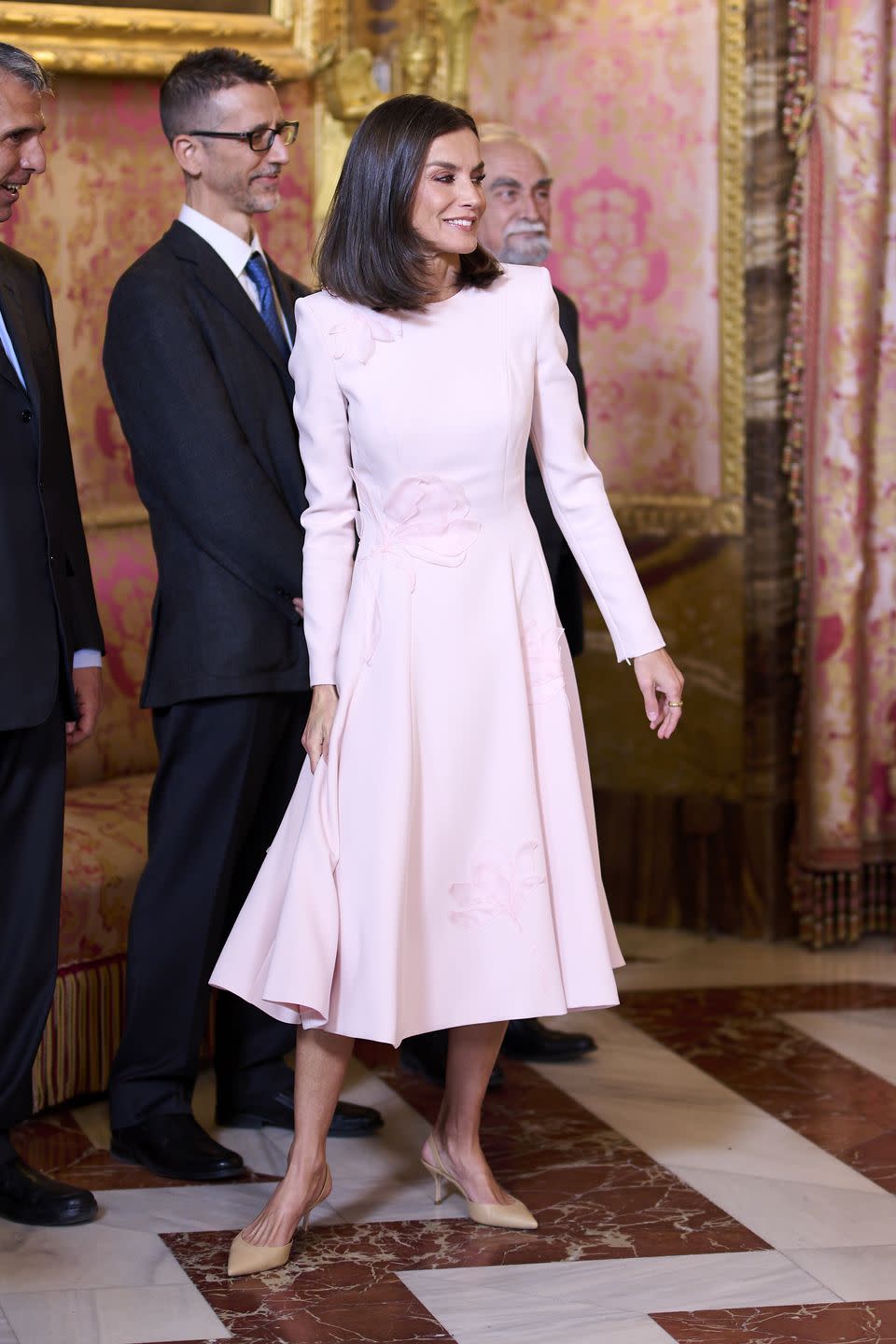 madrid, spain april 24 queen letizia of spain hosts an official lunch for the miguel de cervantes 2023 award at the royal palace on april 24, 2024 in madrid, spain photo by carlos alvarezgetty images