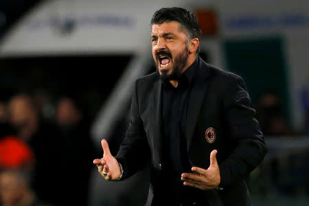 FILE PHOTO: Soccer Football - Europa League - Group Stage - Group F - Real Betis v AC Milan - Estadio Benito Villamarin, Seville, Spain - November 8, 2018 AC Milan coach Gennaro Gattuso REUTERS/Marcelo del Pozo/File Photo