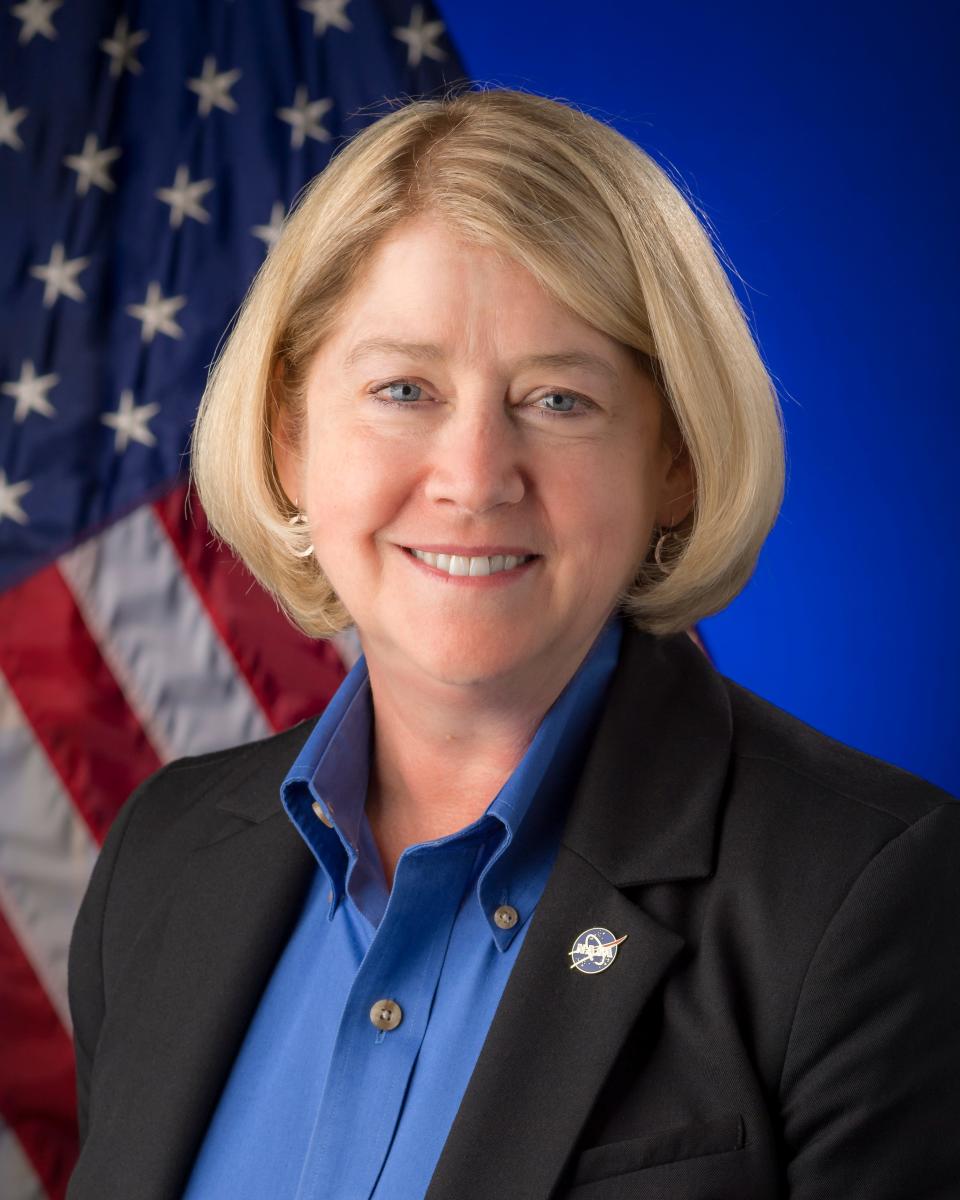 NASA Deputy Administrator Pam Melroy in her official portrait from Thursday, Mar. 2, 2023 at the Mary W. Jackson NASA Headquarters Building in Washington. Photo Credit: (NASA/Aubrey Gemignani)