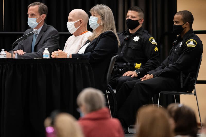 Joseph James DeAngelo, known as the Golden State Killer, attends his sentencing hearing in Sacramento