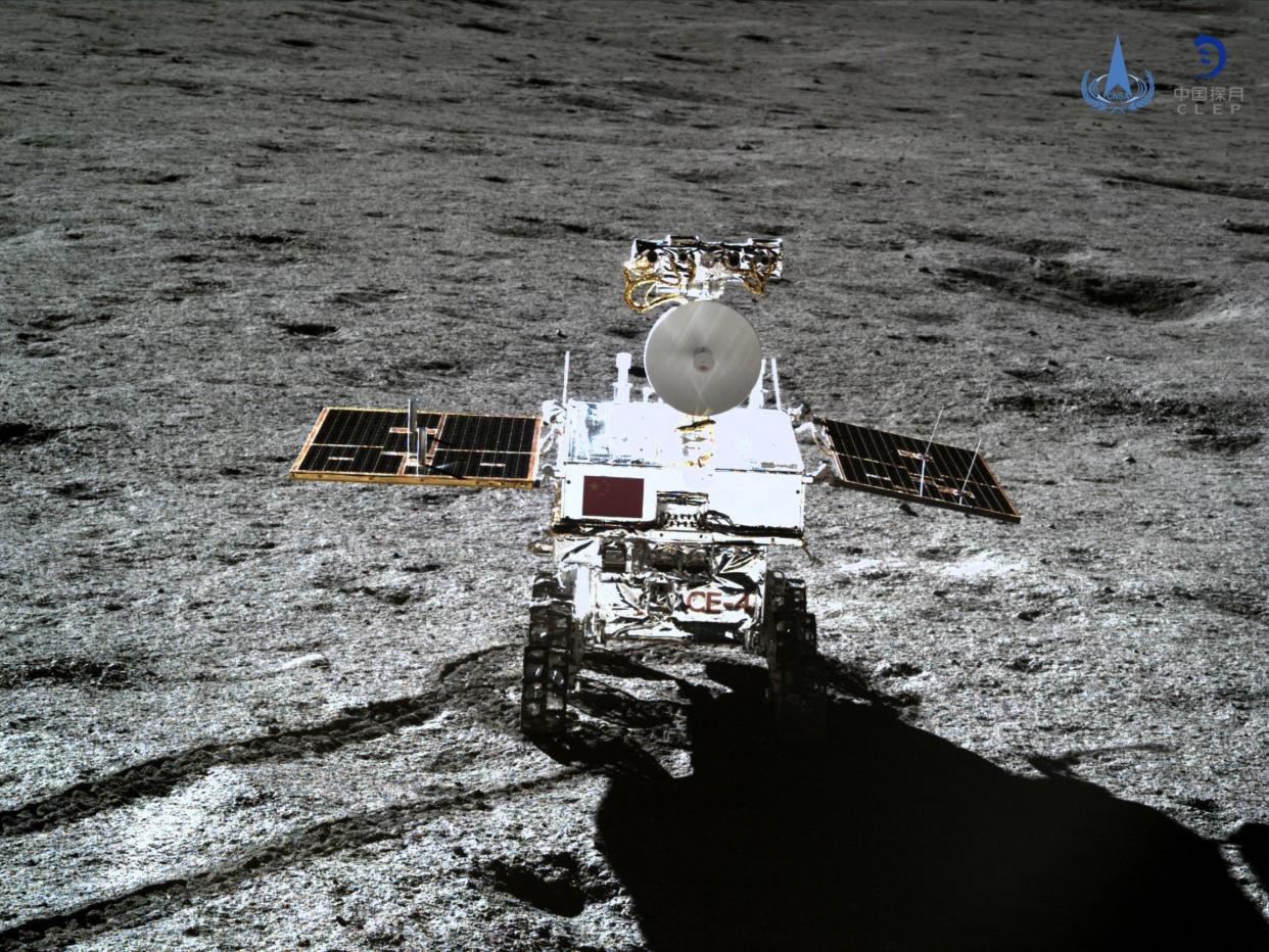 Lunar rover Yutu-2, taken with the Chang'e 4 lander's terrain camera on the far side of the moon on 11 January 2019: EPA