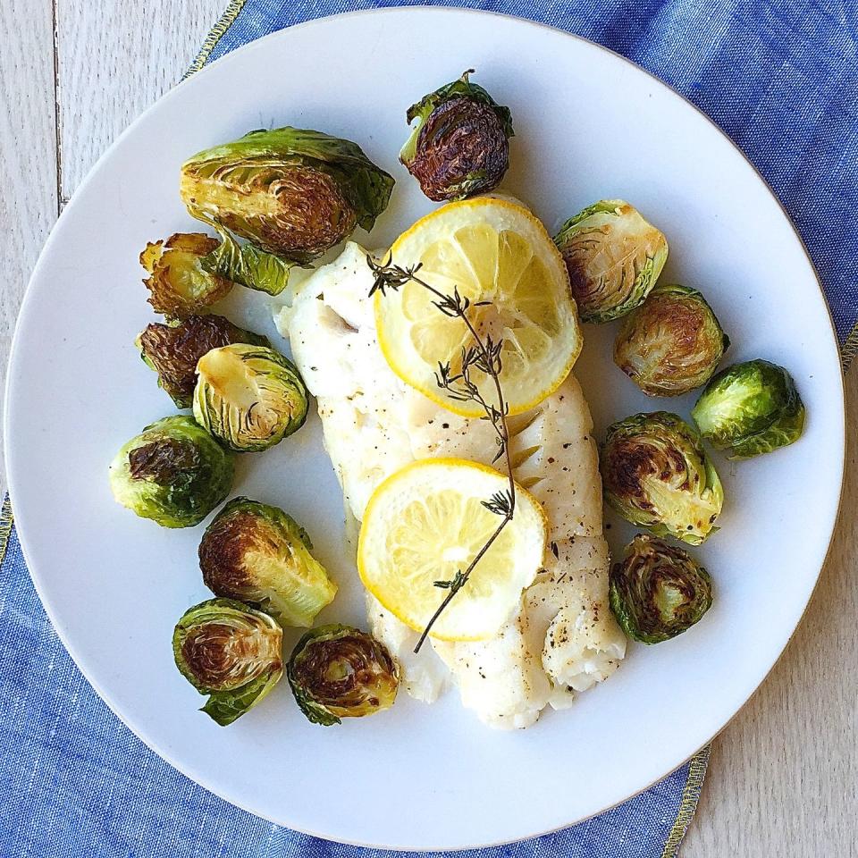 Lemony Cod with Brussels Sprouts