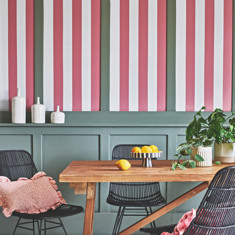 Add drama to panelling with bold stripes