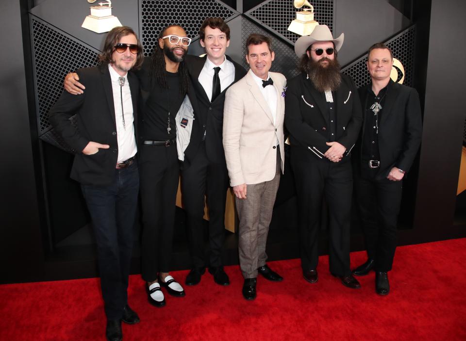 Feb 4, 2024; Los Angeles, CA, USA; Old Crow Medicine Show at the 66th Annual Grammy Awards at Crypto.com Arena in Los Angeles on Sunday, Feb. 4, 2024.. Mandatory Credit: Dan MacMedan-USA TODAY