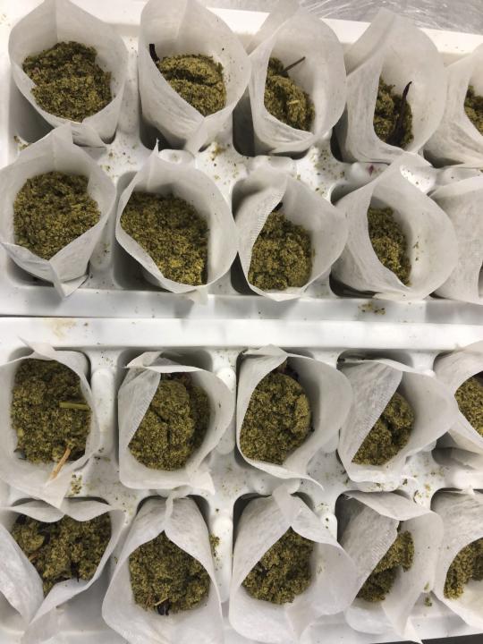 This Dec. 17, 2019, photo shows teabags made using hemp-derived CBD and other botanicals as they await final packaging at a warehouse in Portland, Ore. The co-owner of the tea company, The Brothers Apothecary, is concerned that interim hemp farming rules put out by the U.S. Department of Agriculture will destroy his supply chain of hemp and hurt the rapidly growing hemp industry. (AP Photo/Gillian Flaccus)