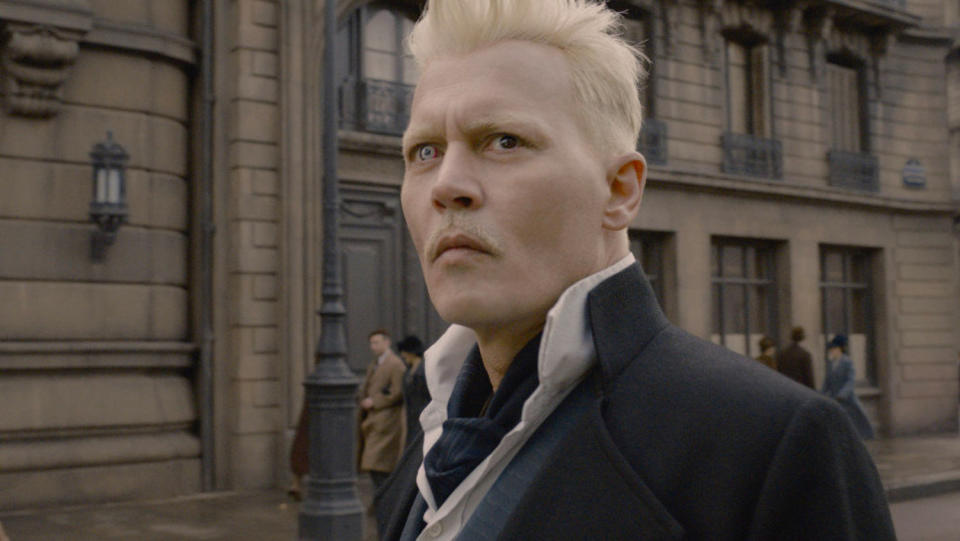 Johnny Depp in 'Fantastic Beasts: The Crimes of Grindelwald'. (Credit: Warner Bros)
