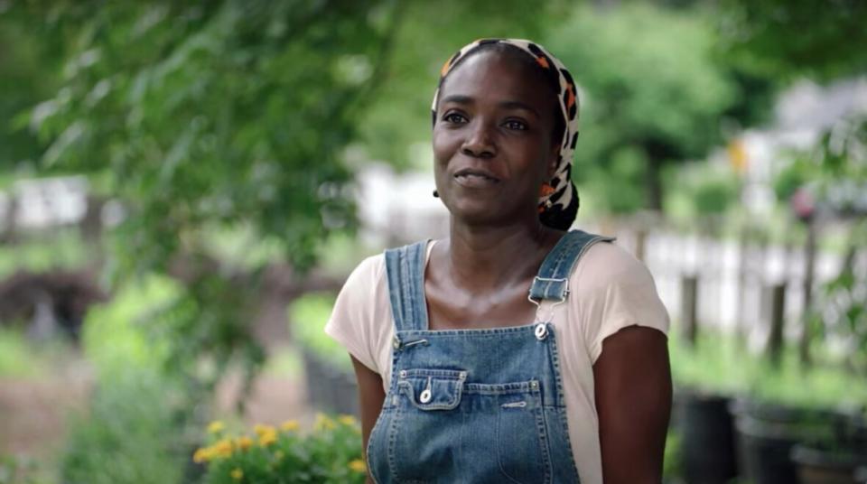 Pictured: Jamila Norman<br>Screenshot via YouTube: Homegrown – Official Trailer | Magnolia Network