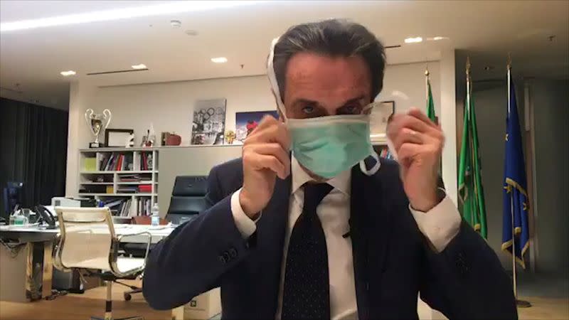 Head of Italy's Lombardy region in isolation after aide gets coronavirus