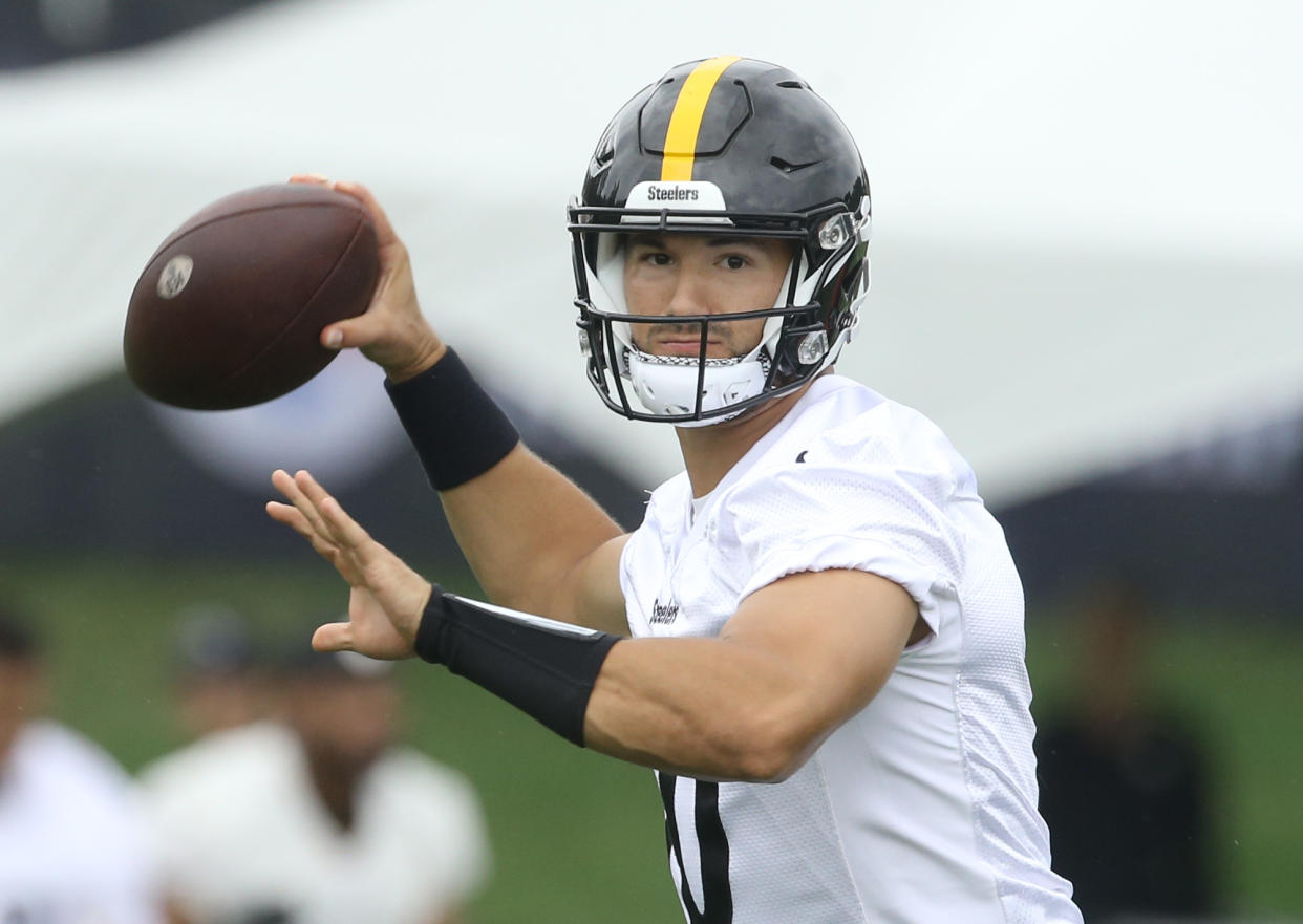 Steelers head coach Mike Tomlin announced that Mitch Trubisky will start Saturday against Seattle in the NFL preseason. (Charles LeClaire-USA TODAY Sports)