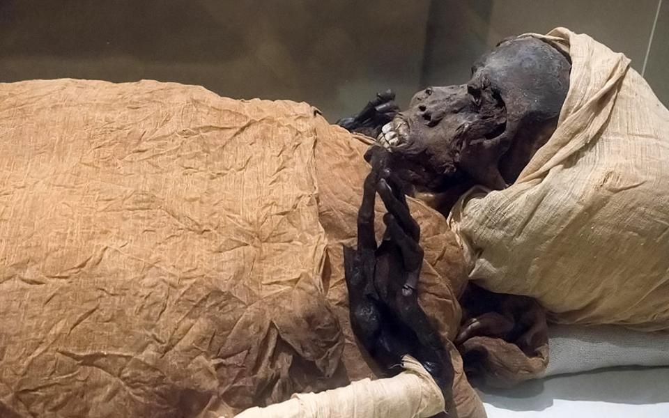 The mummy of ancient Egyptian King Seqenenre Tao II "the Brave" who reigned over southern Egypt around 1,600 years BC - AFP