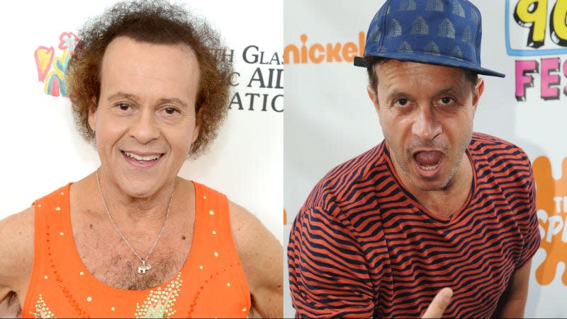 Left: Richard Simmons (Photo: Jason Kempin/Getty Images for EGPAF), Right: Pauly Shore: (Photo: Brad Barket/Getty Images for 90sFEST)