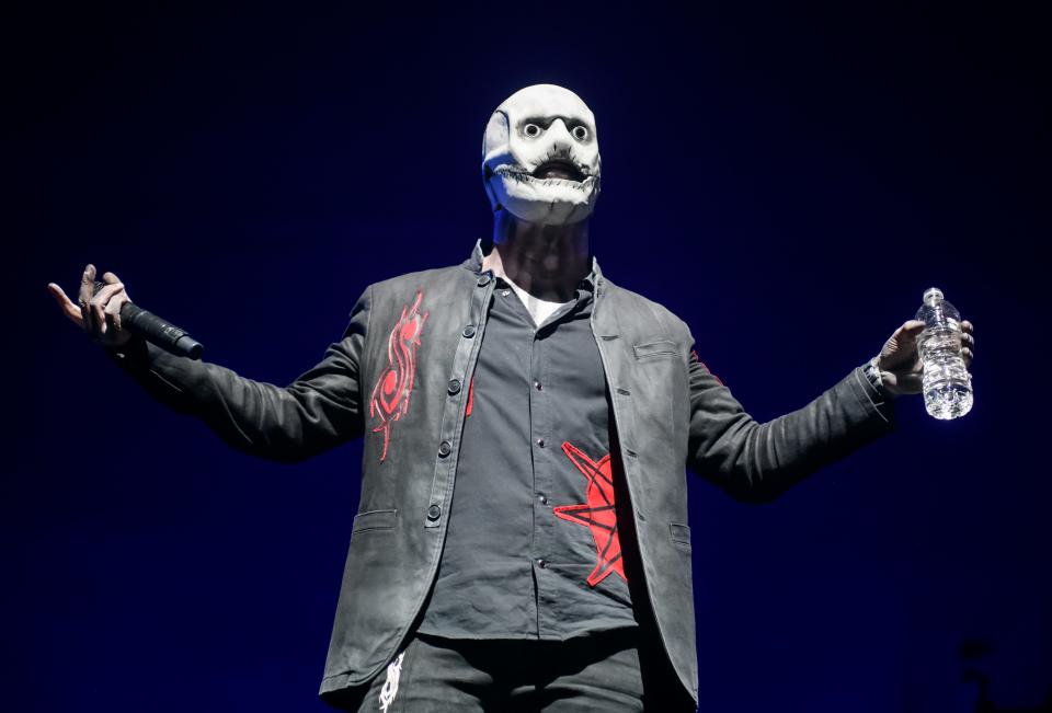 Slipknot plays Heritage Bank Center on Wednesday. Pictured is lead singer Corey Taylor.