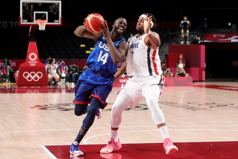 Draymond Green and Team USA men's basketball are off to a rough start in Tokyo. (Photo by Pete Dovgan/Speed Media/Icon Sportswire via Getty Images)