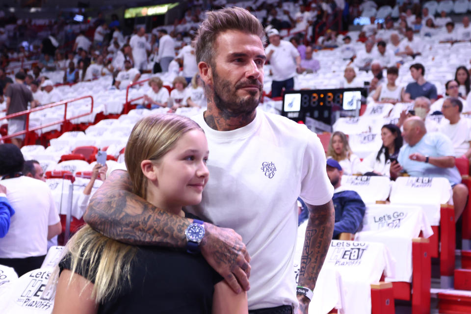 David Beckham und seine Tochter Harper haben eine innige Beziehung (Bild: Michael Reaves/Getty Images)