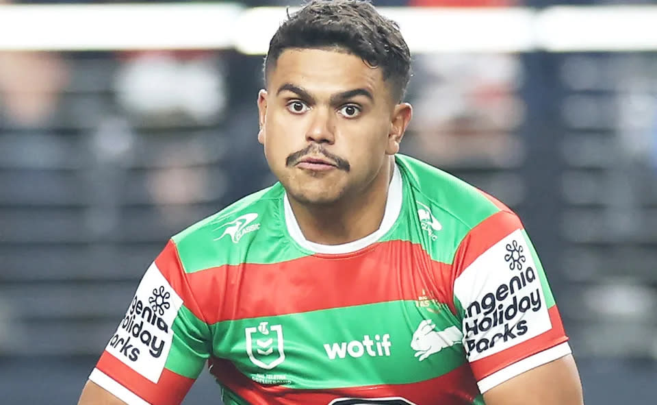 Seen here, Latrell Mitchell in action for the South Sydney Rabbitohs in the NRL.