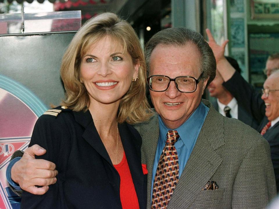 King poses with Shawn Southwick in 1997 at the unveiling of his star on the Hollywood Walk of FameReuters