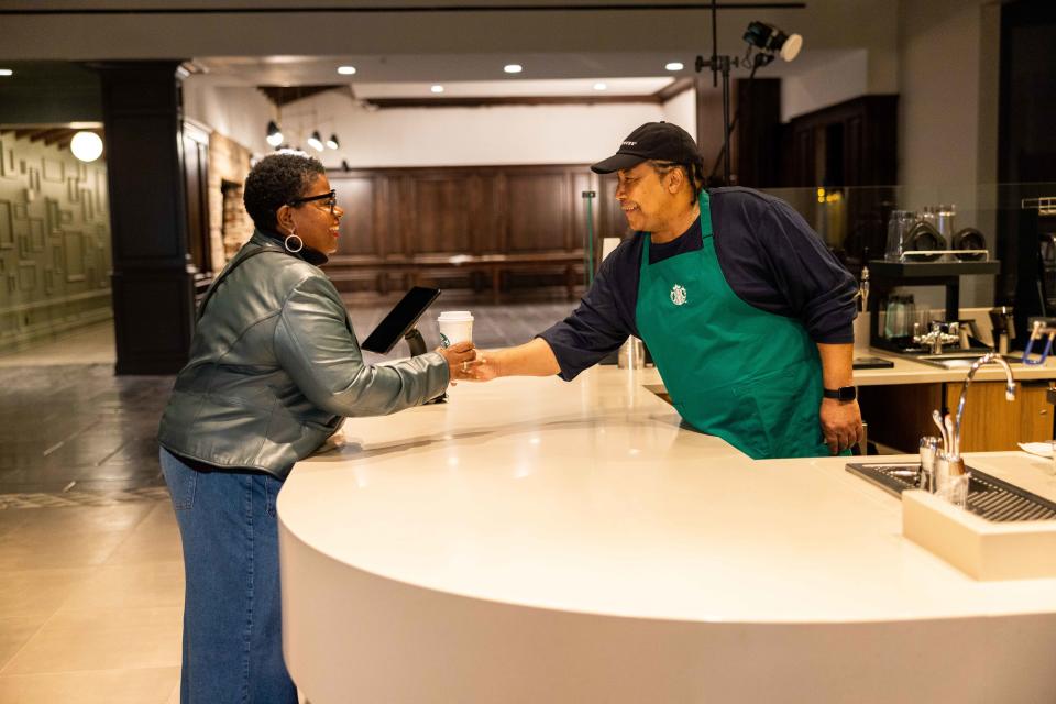 A scene from a promotional video promoting the new Starbucks Community Store set to open March 30 in the House Three Thirty in Akron.