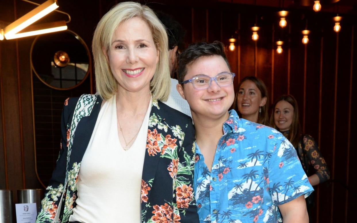 Sally Phillips and her son Olly at a film premiere in 2022