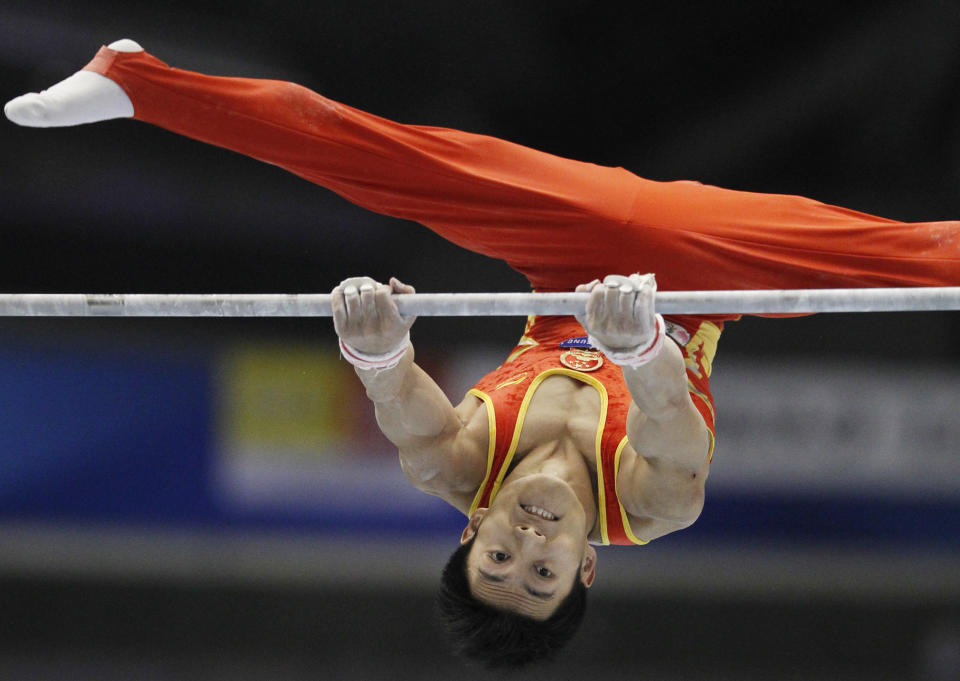 China's Teng Haibin was injured during training and withdrew from the Olympics. (AP)