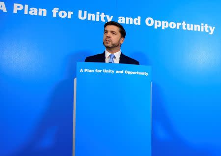 Britain's Work and Pensions Secretary, Stephen Crabb, speaks at a news conference in London, Britain June 29, 2016. REUTERS/Paul Hackett