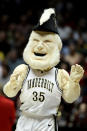 The Vanderbilt Commodores mascot 'Mr. C' performs as they take on the Harvard Crimson in the first half of the game during the second round of the 2012 NCAA Men's Basketball Tournament at The Pit on March 15, 2012 in Albuquerque, New Mexico. (Photo by Christian Petersen/Getty Images)