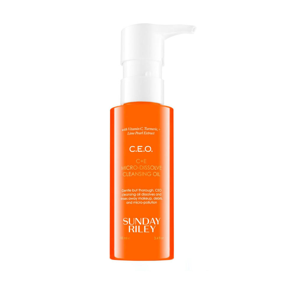 <p><a rel="nofollow noopener" href="https://www.cultbeauty.co.uk/sunday-riley-c-e-o-c-e-micro-dissolve-cleansing-oil.html" target="_blank" data-ylk="slk:Cult Beauty;elm:context_link;itc:0;sec:content-canvas" class="link ">Cult Beauty</a> - £35</p><p>Think you can't use a cleansing oil if you have oily skin? Think again. Filled to bursting with ingredients that boast both alpha and beta hydroxy acids, this sloughs away the paste-like mixture of dead skin cells and sebum to prevent congested pores, which makes it perfect for those with acne-prone skin. We prefer to use it on wet skin but it's just as effective on dry. We'll take two more bottles, please. </p>