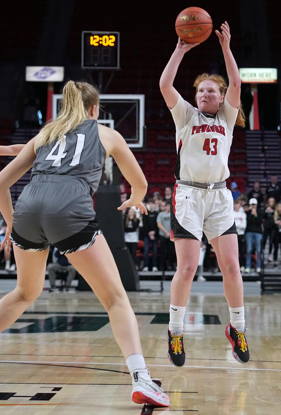 Pewaukee guard Amy Terrian (43) and the Pirates will look to make the Division 2 state title game for the third straight postseason this winter.