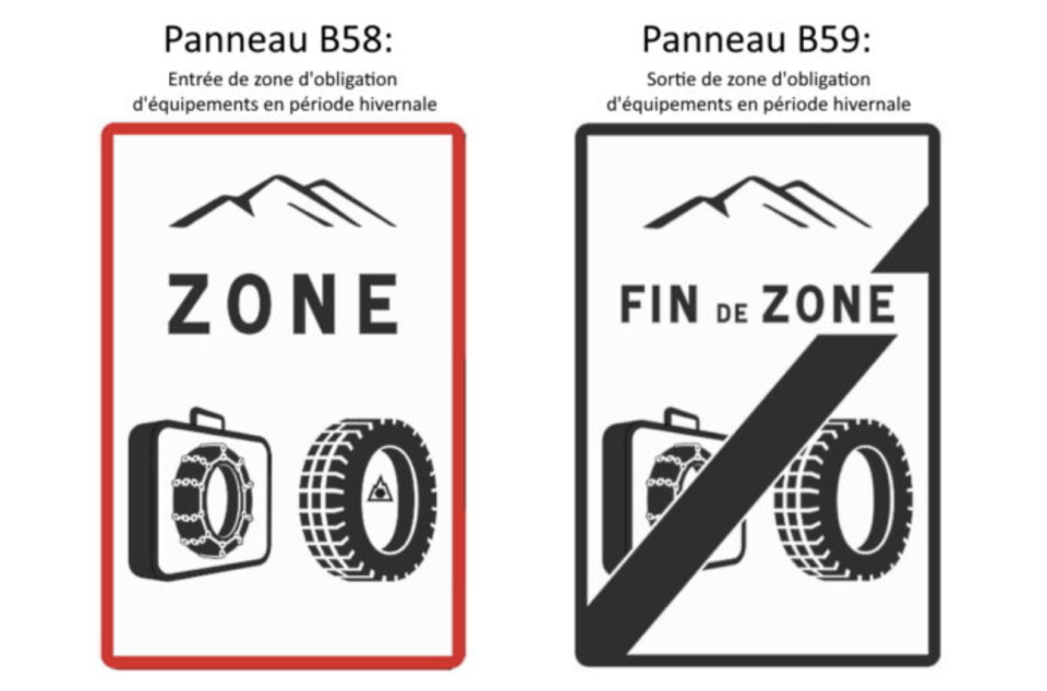 Deux nouveaux panneaux de signalisation vont faire leur apparition pour signaler les zones où s'applique la loi Montagne II.