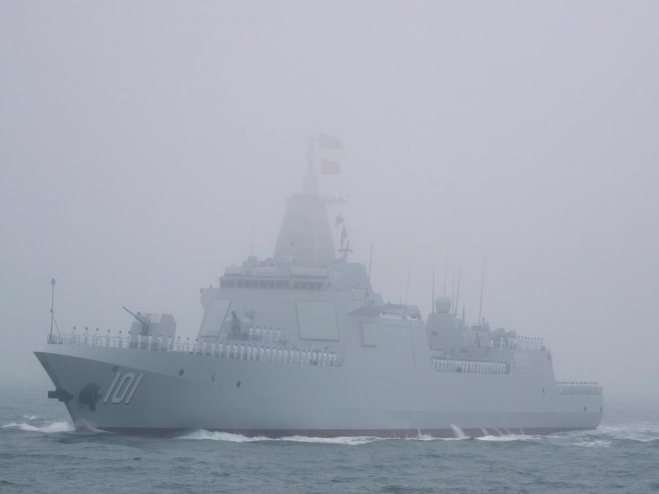 The new type 055 guide missile destroyer Nanchang of the Chinese People's Liberation Army (PLA) Navy in April 2019.