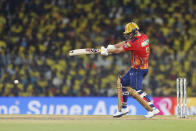 Punjab Kings' Rilee Rossouw bats during the Indian Premier League cricket match between Chennai Super Kings and Punjab Kings in Chennai, India, Wednesday, May 1, 2024. (AP Photo/R. Parthibhan)
