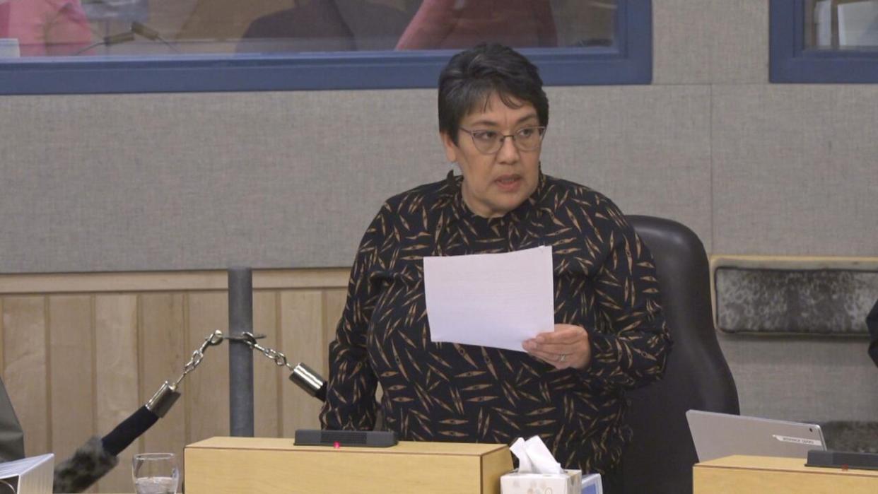 Family Services Minister Margaret Nakashuk says she is committed to ensuring that history doesn't repeat itself. (Nunavut Legislative Assembly - image credit)