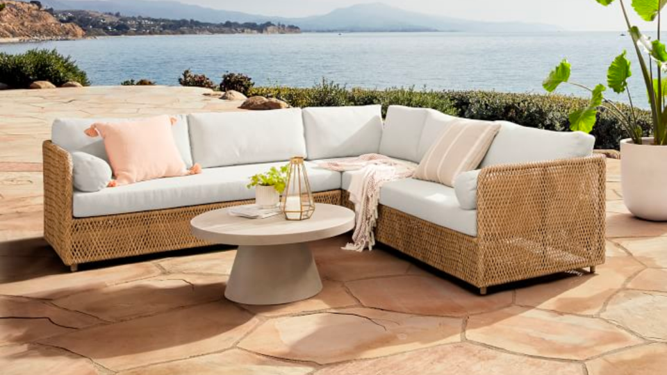 Embrace a coastal breeze with this sectional sofa.
