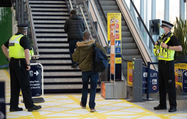 Police carry our airport checks