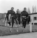 Ronald Fraser, left, Barbara Windsor, and Bernard Cribbens, three of the crooks in the new film "Crooks and Cloisters", being made at Elstree Studios, Hertfordshire.