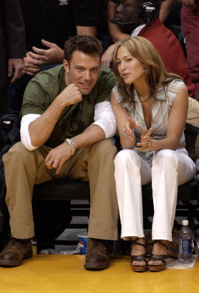 Bennifer at the Lakers vs. Spurs playoff game in May 2003