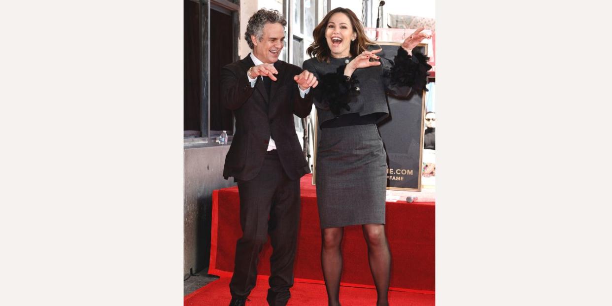 Mark Ruffalo and Jennifer Garner at the Hollywood Walk Of Fame