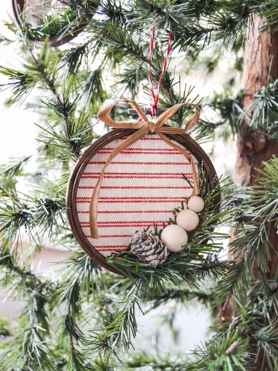 striped hoop ornament