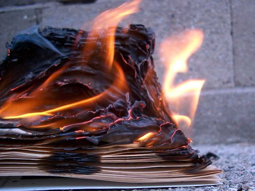 fire paper burn newspaper