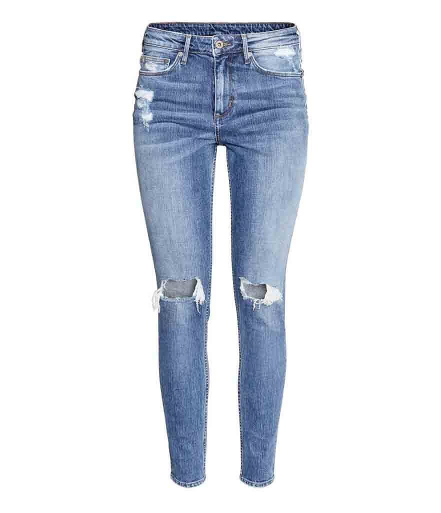 H&M Skinny High Ankle Jeans in denim blue