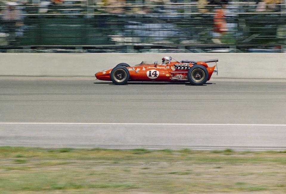 Driver is A.J. Foyt driving a Sheraton Thompson Special Ford engine, of Coyote chassis, Goodyear, at the Indianapolis 500 in Indianapolis, Indiana on May 31, 1967. Foyt won the race, which was his third Indy 500 win. He held a qualifying speed of 166.288. (AP Photo)