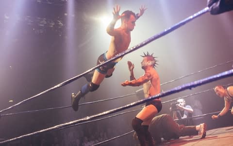 Two wrestlers in a ring - Credit: David Monteith-Hodge