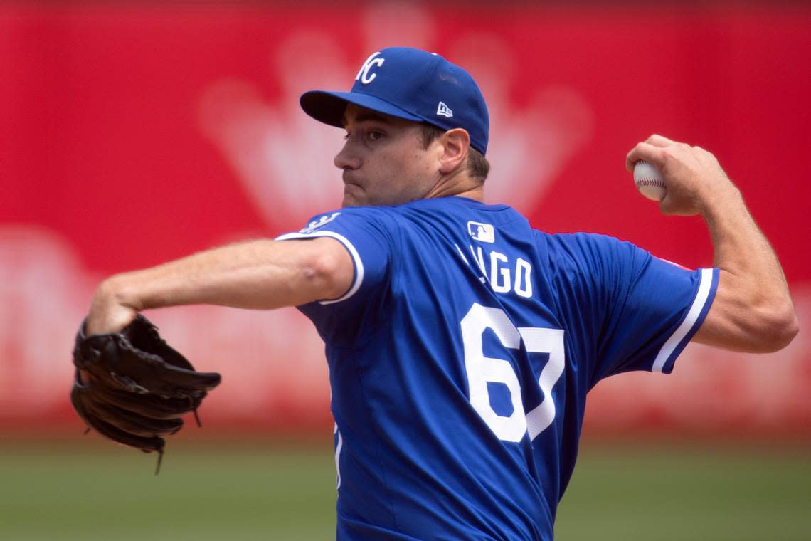 Kansas City Royals starting pitcher Seth Lugo (67) delivers a pitch against the Oakland Athletics during the second inning at Oakland-Alameda County Coliseum on June 20, 2024.