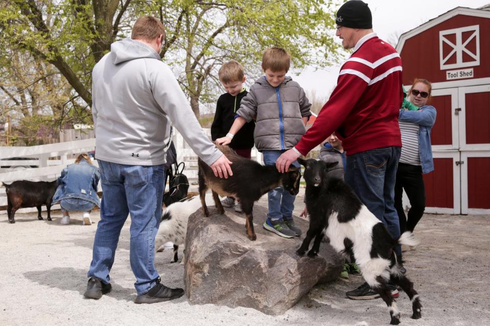 A look at the Family Farm petting zoo at the Columbian Park Zoo, Saturday, April 17, 2021 in Lafayette.