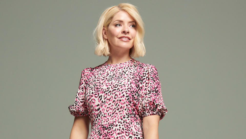 M&S's new animal-print dress has the seal of approval from Holly Willoughby. (Marks & Spencer)