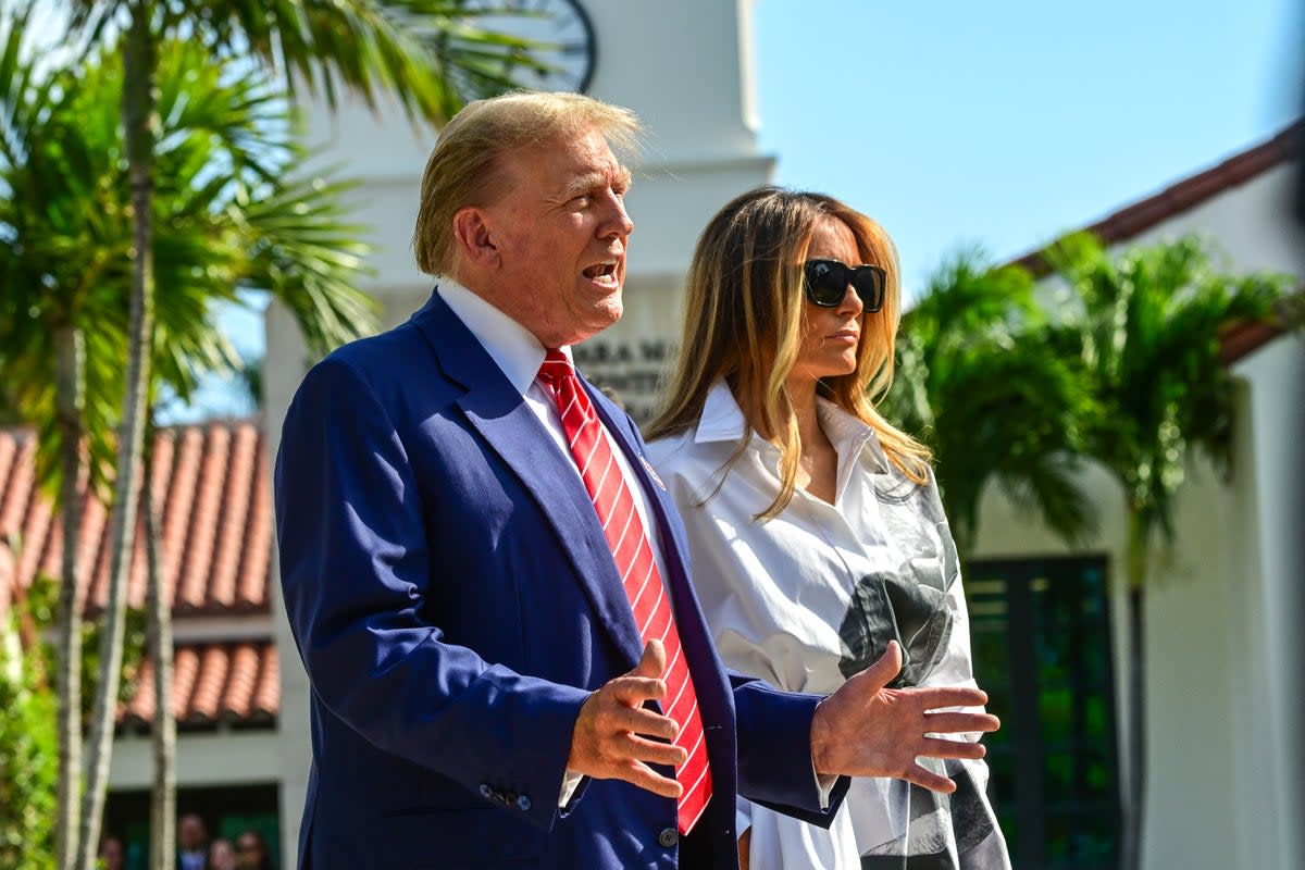 Donald and Melania Trump on a rare joint outing in Florida last month (AFP/Getty)