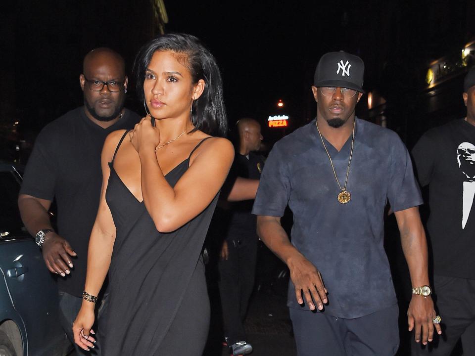 Sean Diddy Combs and Cassie Ventura are seen leaving 1 OAK Nightclub in August 2015 in New York City.