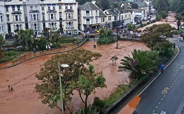 Flooding in Kenton, Devon, on Sunday