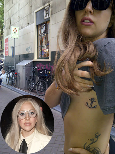 Lady Gaga posted a photo of her new tattoo with the caption, “New Tat. Stamp Of His Mermaid.” The anchor tattoo is Gaga’s 11th piece of ink.
